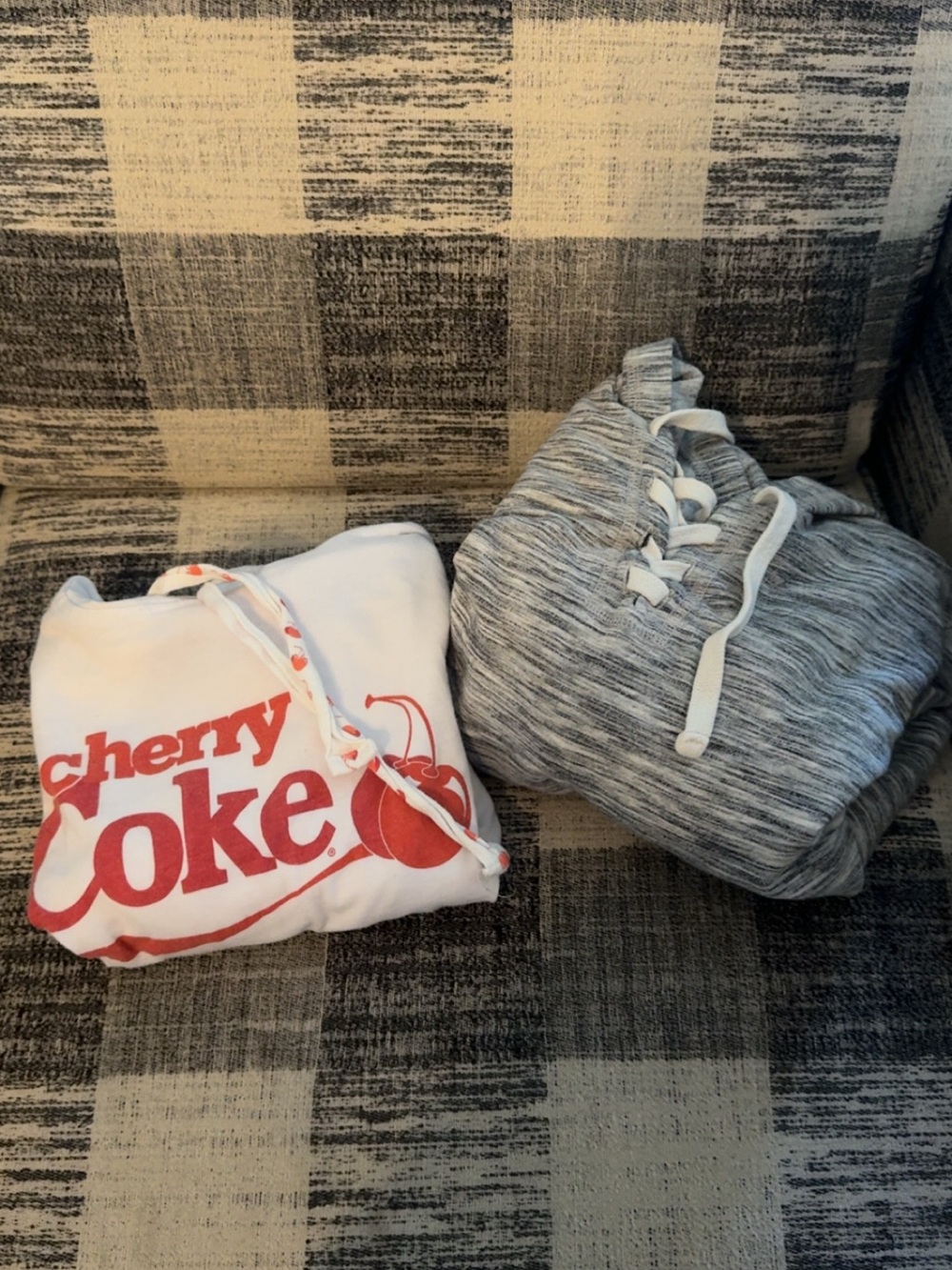 Cherry Coke Graphic Hoodie & Grey Lace-Up Tunic Sweatshirt